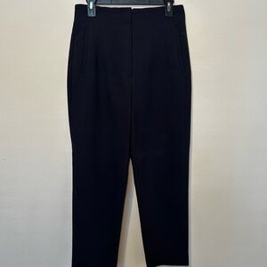Zara Navy Blue High-Waist Tapered Work Pants – Size L (US 10/12)